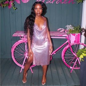 Nice Quality. BlackLess Pink Dress.